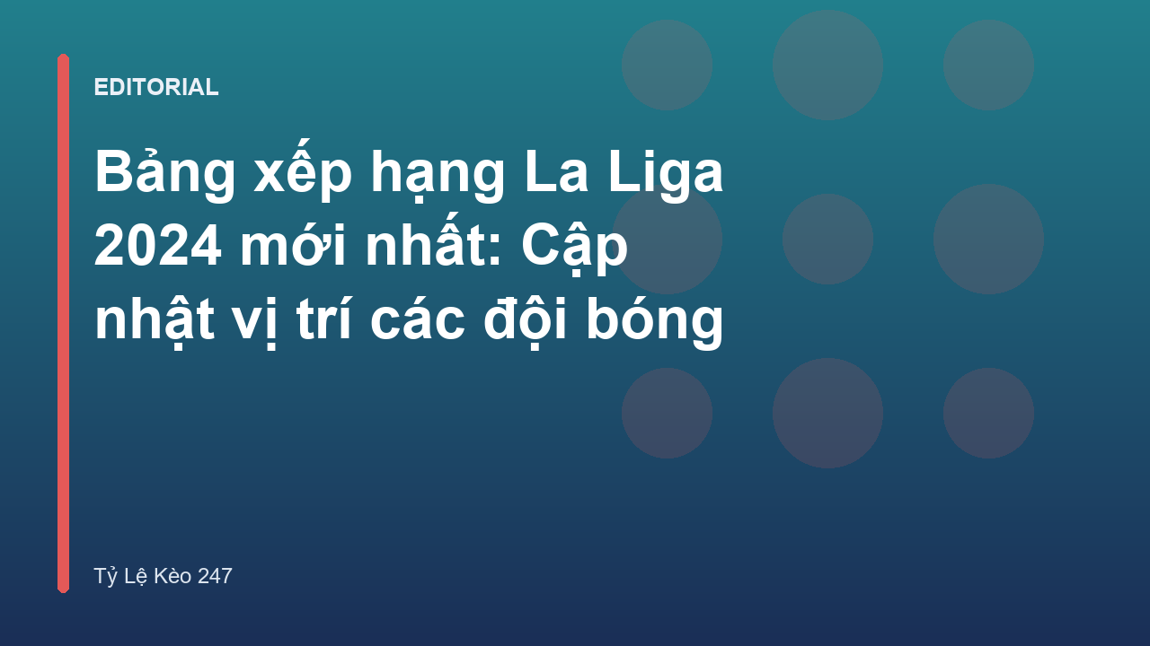 Bảng xếp hạng La Liga mùa giải mới nhất