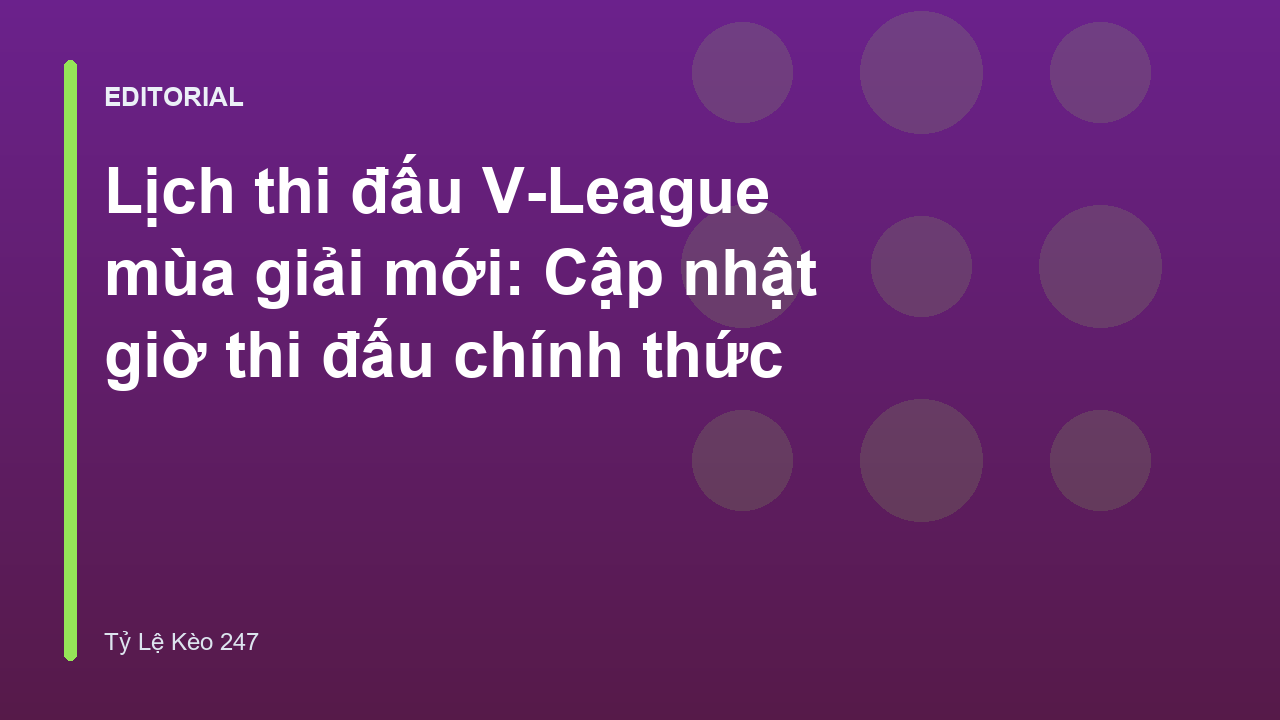 Lịch thi đấu V-League mùa giải mới